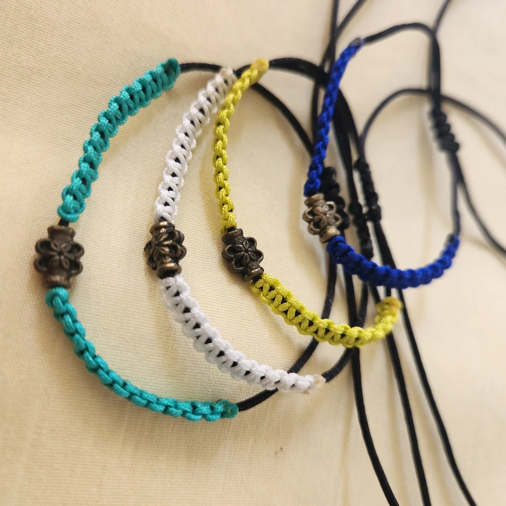 Adjustable Bracelet Handmade Braided Bracelet 4 Pieces Unisex #05